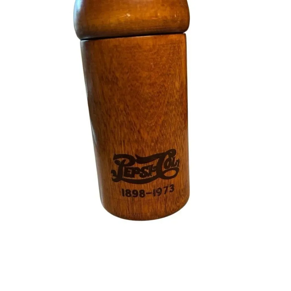 Vintage Pepsi Cola 1973 Wooden Salt Shaker Pepper Mill